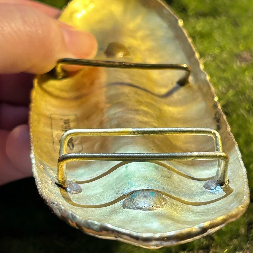 Vintage Santtini brass hammered artisan handcrafted belt buckle